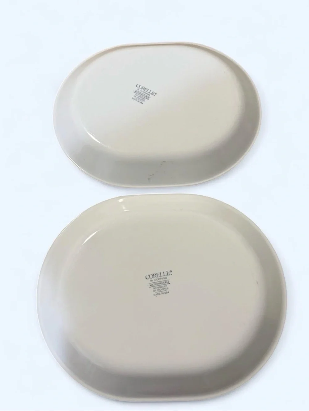 Vintage Corelle Corning Ware Morning Blue  Ceramic Serving Platters (2)